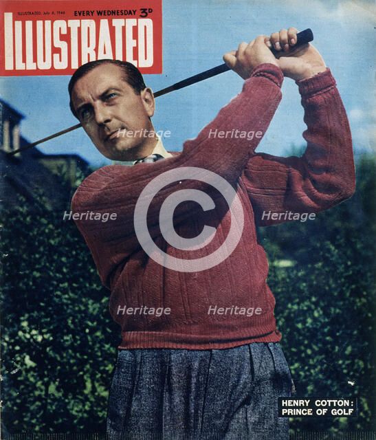 Henry Cotton, cover of Illustrated magazine, July 6, 1946. Artist: Unknown