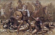 Henry and Alencon at Agincourt 25 October 1415, (c1880). Creator: Unknown