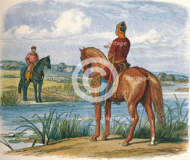 'Henry and Stephen confer across the Thames', 1153 (1864). Artist: James William Edmund Doyle.