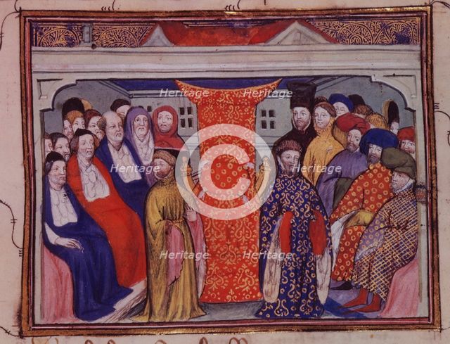 Henry Bolingbroke, Duke of Lancaster, is proclaimed King Henry IV by Parliament, c1401-c1405.   Creator: The Virgil Master.
