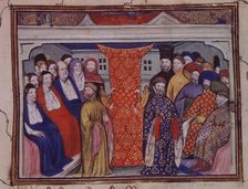 Henry Bolingbroke, Duke of Lancaster, is proclaimed King Henry IV by Parliament, c1401-c1405. Creator: The Virgil Master