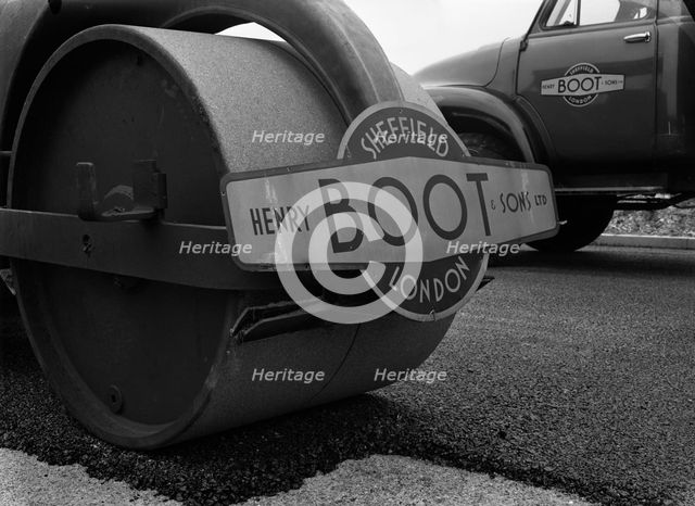 Henry Boot road roller and a Bedford A3S Tipper, 1955.  Creator: Michael Walters.
