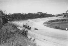 Henry Birkin in a Bentley, Brooklands, Surrey, (c1932?)