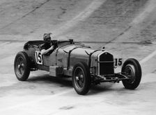 Henry Birkin in an Alfa Romeo at Brooklands, Surrey, 1930s