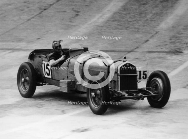 Henry Birkin in an Alfa Romeo at Brooklands, Surrey, 1930s. Artist: Unknown