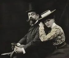 Henry Gauthier-Villars, called "Willy" (1859-1931) and Colette (1873-1954), from "Revue..., 1902. Creator: Photo studio M. Ducourau