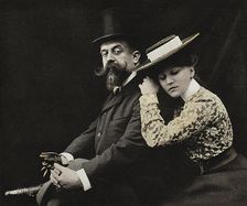 Henry Gauthier-Villars, called "Willy" (1859-1931) and Colette (1873-1954), from "Revue..., 1902. Creator: Photo studio M. Ducourau