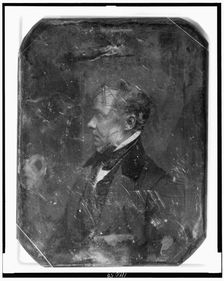 Henry Grinnell, head-and-shoulders portrait, profile to the left, between 1844 and 1860. Creator: Mathew Brady