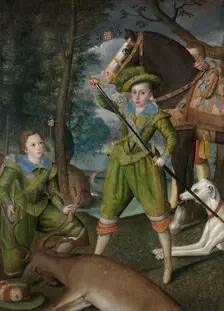 Henry Frederick (1594-1612), Prince of Wales, with Sir John Harington (1592-1614)..., 1603. Creator: Robert Peake I