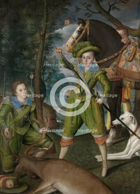 Henry Frederick (1594-1612), Prince of Wales, with Sir John Harington (1592-1614)..., 1603. Creator: Robert Peake I.