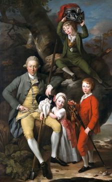 Henry Knight of Tythegston, (1738-1772) with his children 1770. Creator: Johan Zoffany