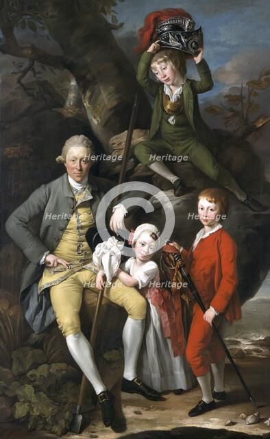 'Henry Knight of Tythegston, (1738-1772) with his children', 1770. Artist: Johan Zoffany.