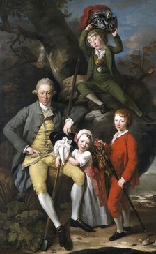 Henry Knight of Tythegston, (1738-1772) with his children 1770. Artist: Johan Zoffany