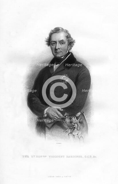 Henry Hardinge, 1st Viscount Hardinge, British soldier and Governor-General of India, 19th century.Artist: G S Stodart