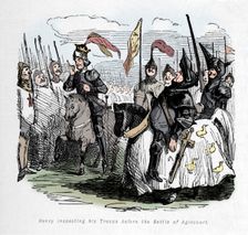 Henry inspecting his Troops before the Battle of Agincourt c1860, (c1860). Artist: John Leech