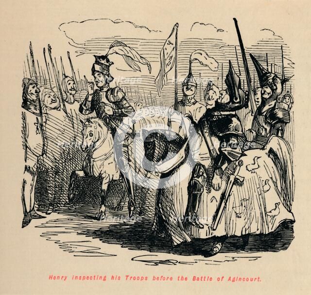 'Henry inspecting his Troops before the Battle of Agincourt', c1860, (c1860). Artist: John Leech.