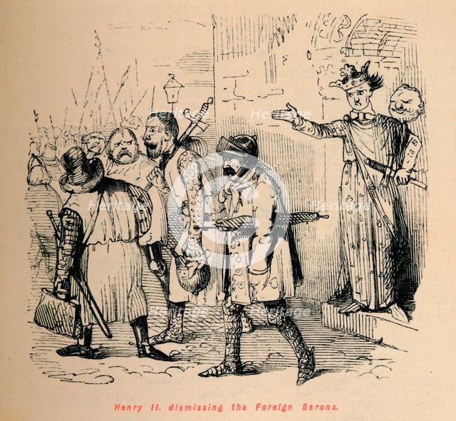 'Henry II. dismissing the Foreign Barons', c1860, (c1860). Artist: John Leech.