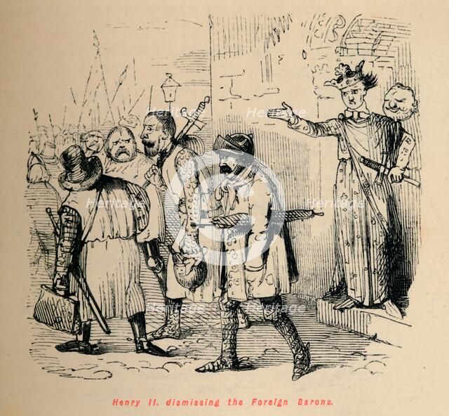 'Henry II. dismissing the Foreign Barons', c1860, (c1860). Artist: John Leech.