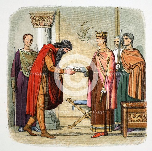 Henry II of England authorizes Dermot MacMorrough to levy forces, 1170 (1864). Creator: James William Edmund Doyle.