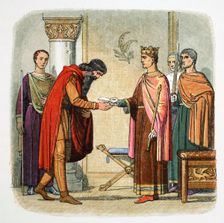 Henry II of England authorizes Dermot MacMorrough to levy forces, 1170 (1864). Creator: James William Edmund Doyle