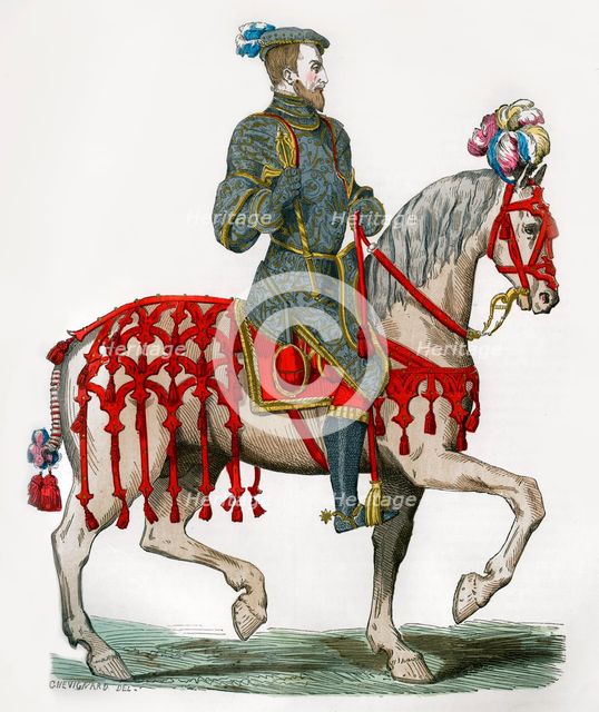 Henry II of France, as captain of the light cavalry, 16th century (1882-1884). Artist: Unknown