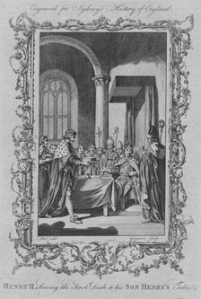 Henry II serving the first dish to his son Henry's table 1773. Creator: Unknown