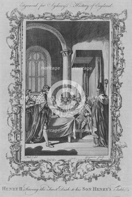 'Henry II serving the first dish to his son Henry's table', 1773.  Creator: Unknown.