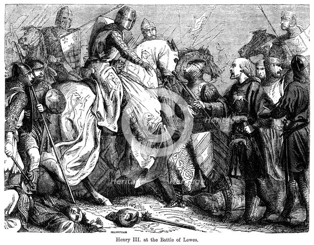 Henry III at the battle of Lewes, 14th May 1264.Artist: Felix Henri Emmanuel Philippoteaux