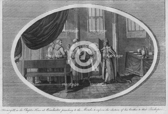 Henry III in the Chapter House at Winchester Cathedral, 1250 (1793). Artist: Unknown.