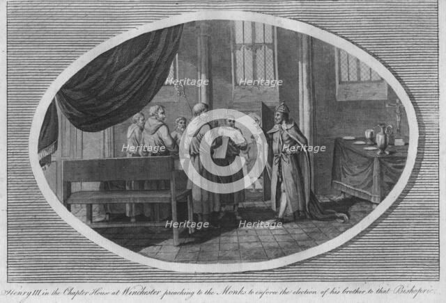 Henry III in the Chapter House at Winchester Cathedral, 1250 (1793). Artist: Unknown.
