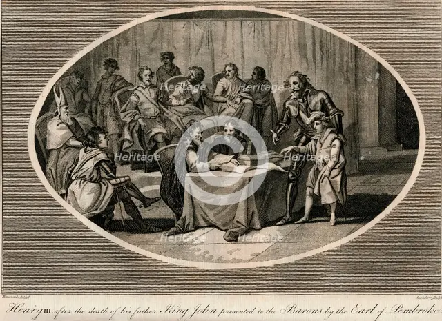 Henry III presented to the Barons by the Earl of Pembroke, 1216 (1793). Artist: Unknown.