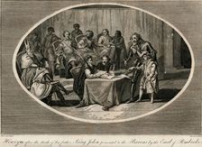 Henry III presented to the Barons by the Earl of Pembroke, 1216 (1793)