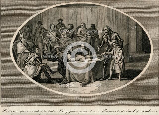 Henry III presented to the Barons by the Earl of Pembroke, 1216 (1793). Artist: Unknown.