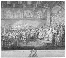 Henry III renewing and confirming the Magna Carta, Westminster Hall, London, 13th century (c1800). Artist: John Miller