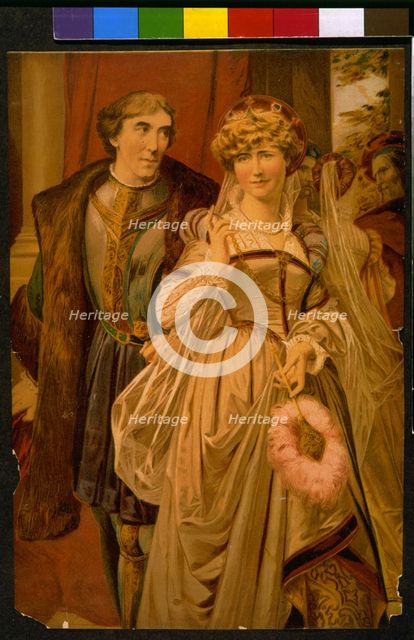 Henry Irving and Ellen Terry as Benedick and Beatrice in play Much Ado About Nothing by William Sh