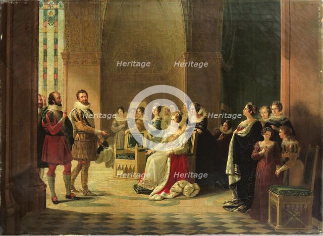 Henry IV and Catherine de' Medici. Artist: Ancelot, Marguerite-Louise Virginie (1792-1875)
