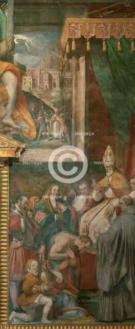 Henry IV before Pope Gregory VII at Canossa, c. 1565. Creator: Zuccari, Taddeo (1529-1566).