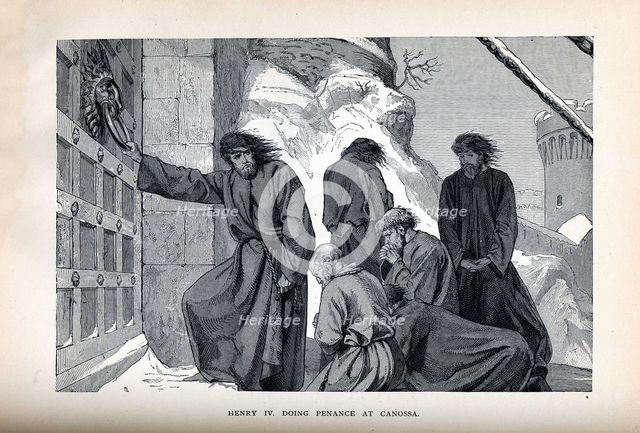 Henry IV Doing Penance at Canossa, 1882. Artist: Anonymous  