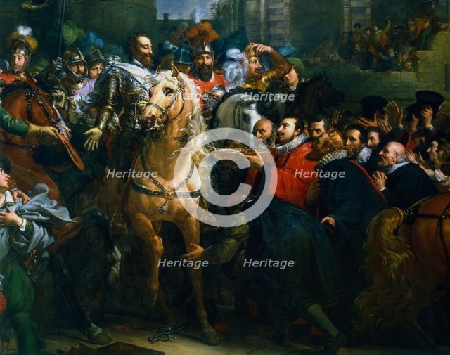 Henry IV of France entering Paris, 22 March 1594 (19th century). Artist: Anon