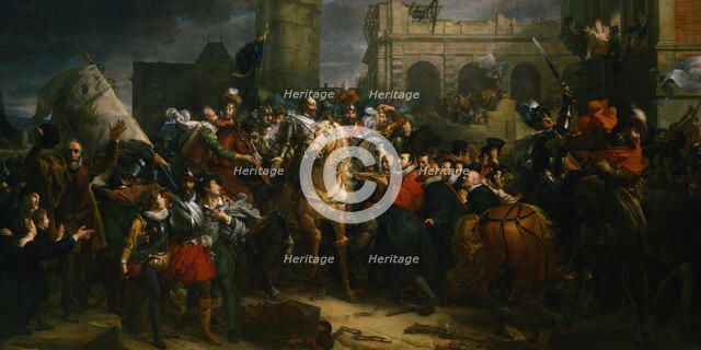 Henry IV of France entering Paris, 22 March 1594 (19th century). Artist: Anon