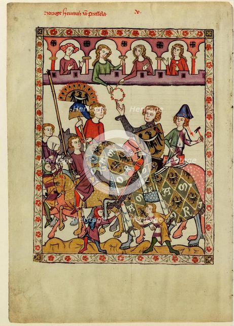 Henry IV Probus, Duke of Silesia-Wroclaw (From the Codex Manesse), Between 1305 and 1340. Artist: Anonymous  
