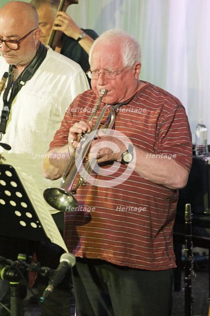 Henry Lowther, Alan Wakeman Nonet, Watermill Jazz Club, Dorking, Surrey, 2022. Creator: Brian O'Connor.