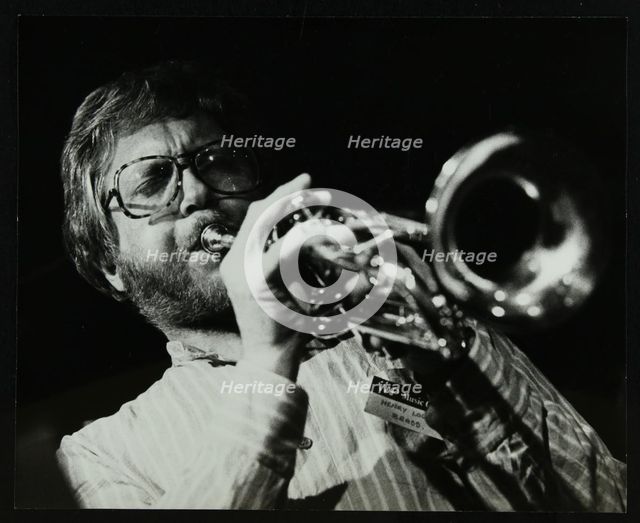 Henry Lowther playing the trumpet at The Stables, Wavendon, Buckinghamshire. Creator: Denis Williams.