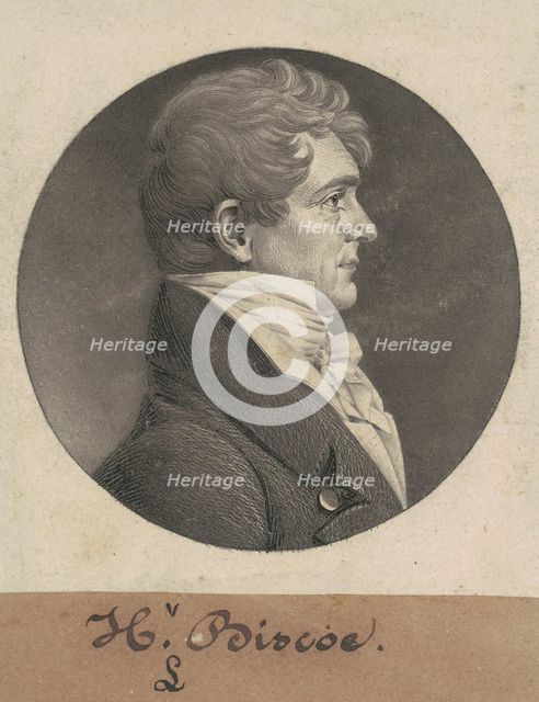 Henry Lawson Biscoe, 1808. Creator: Charles Balthazar Julien Févret de Saint-Mémin.