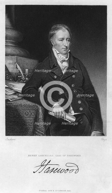 Henry Lascelles, 2nd Earl of Harewood, British politician, 1830.Artist: Page