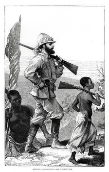 Henry Morton Stanley approaching Lake Tanganyika, 19th century