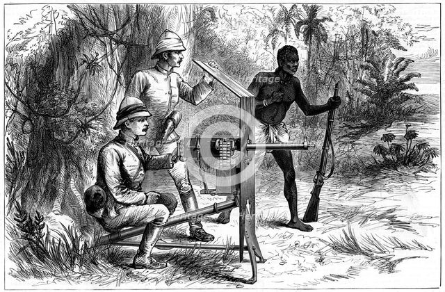 Henry Morton Stanley's African expedition to relieve Emin Pasha, 1886-1889 (1887).    Artist: Anon