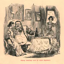 Henry making love to Jane Seymour 1897. Creator: John Leech