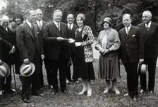 Henry Solomon Wellcome and others at the award of the Gorgas Memorial, 1930. Creator: Unknown