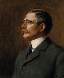 Henry Solomon Wellcome: head and shoulders, 1906. Creator: Hugh Goldwin Riviere